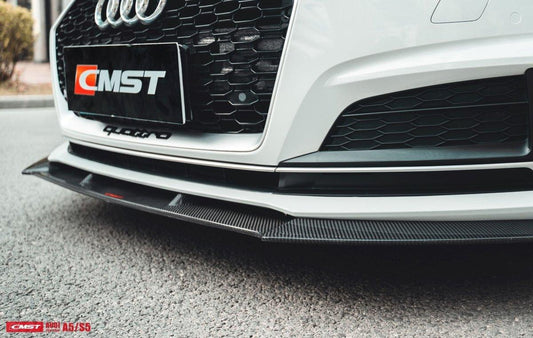 Audi S5 A5 S-line (with s-line bumper, does not base model) B9 2017 2018 2019 & RS5 B9 2018 2019 with Aftermarket Parts - Front Lip Carbon Fiber from CMST Tuning