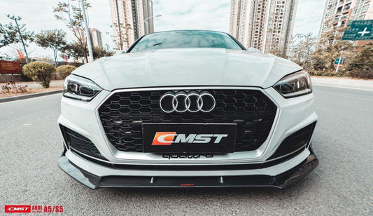 Audi S5 A5 S-line (with s-line bumper, does not base model) B9 2017 2018 2019 & RS5 B9 2018 2019 with Aftermarket Parts - Front Lip Carbon Fiber from CMST Tuning