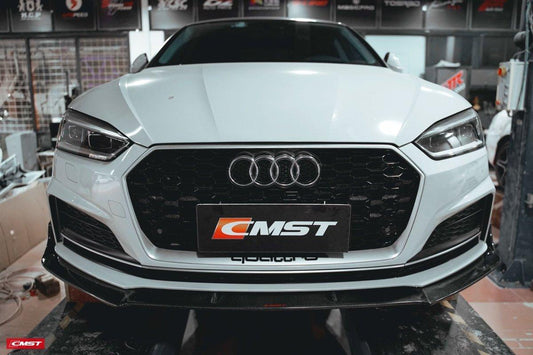 Audi S5 A5 S-line (with s-line bumper, does not base model) B9 2017 2018 2019 & RS5 B9 2018 2019 with Aftermarket Parts - Front Lip Carbon Fiber from CMST Tuning