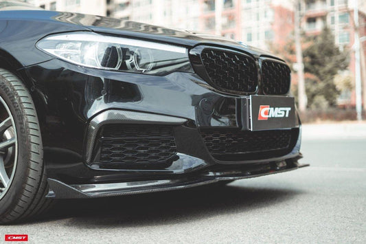 BMW 5 series M550 540 530 (with M-package bumper, does not fit base model) G30 Pre-LCI 2017-2020 with Aftermarket Parts - Carbon Fiber & FRP Front Lip from CMST Tuning