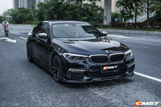 BMW 5 series M550 540 530 (with M-package bumper, does not fit base model) G30 Pre-LCI 2017-2020 with Aftermarket Parts - Carbon Fiber & FRP Front Lip from CMST Tuning