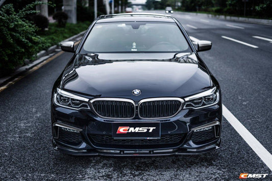 BMW 5 series M550 540 530 (with M-package bumper, does not fit base model) G30 Pre-LCI 2017-2020 with Aftermarket Parts - Carbon Fiber & FRP Front Lip from CMST Tuning