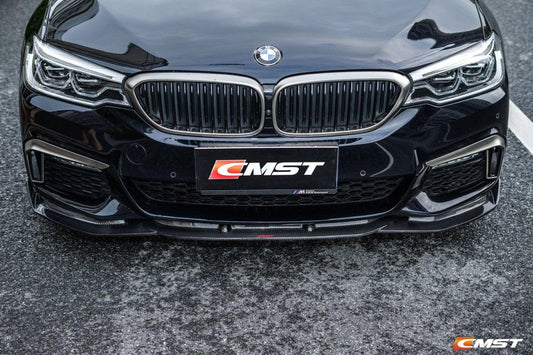 BMW 5 series M550 540 530 (with M-package bumper, does not fit base model) G30 Pre-LCI 2017-2020 with Aftermarket Parts - Carbon Fiber & FRP Front Lip from CMST Tuning