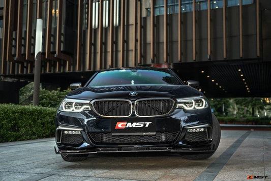 BMW 5 series M550 540 530 (with M-package bumper, does not fit base model) G30 Pre-LCI 2017-2020 with Aftermarket Parts - Carbon Fiber & FRP Front Lip from CMST Tuning