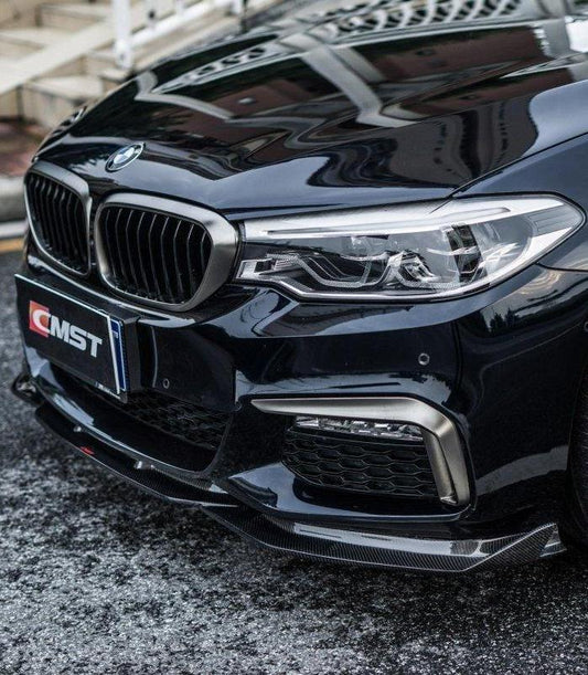 BMW 5 series M550 540 530 (with M-package bumper, does not fit base model) G30 Pre-LCI 2017-2020 with Aftermarket Parts - Carbon Fiber & FRP Front Lip from CMST Tuning