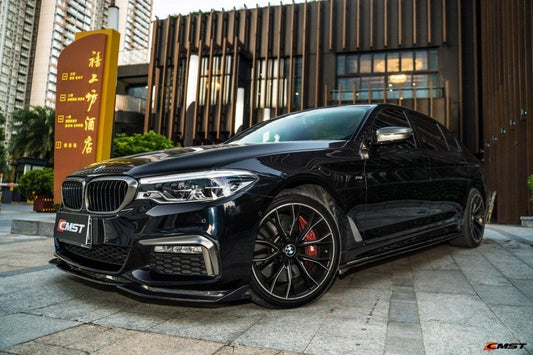 BMW 5 series M550 540 530 (with M-package bumper, does not fit base model) G30 Pre-LCI 2017-2020 with Aftermarket Parts - Carbon Fiber & FRP Front Lip from CMST Tuning