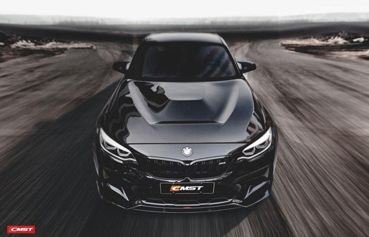 BMW F87 M2 2016-2018 & F87 M2 M2C 2019-2021 with Aftermarket Parts - Vacuumed Carbon & FRP Front Lip from CMST Tuning