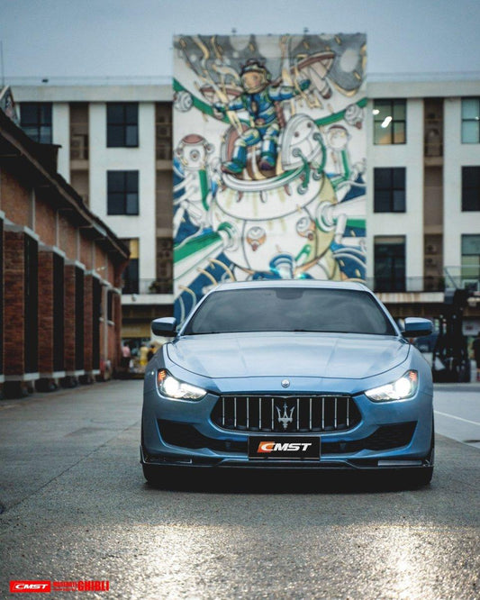 Maserati Ghibli 2018-On GranLusso, S, S GranLusso, S Q4, GT with Aftermarket Parts - Front Lip Splitter Carbon Fiber / FRP from CMST Tuning