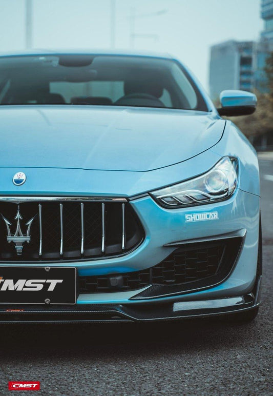 Maserati Ghibli 2018-On GranLusso, S, S GranLusso, S Q4, GT with Aftermarket Parts - Front Lip Splitter Carbon Fiber / FRP from CMST Tuning