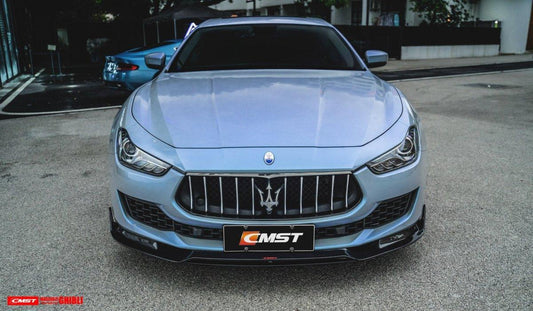 Maserati Ghibli 2018-On GranLusso, S, S GranLusso, S Q4, GT with Aftermarket Parts - Front Lip Splitter Carbon Fiber / FRP from CMST Tuning