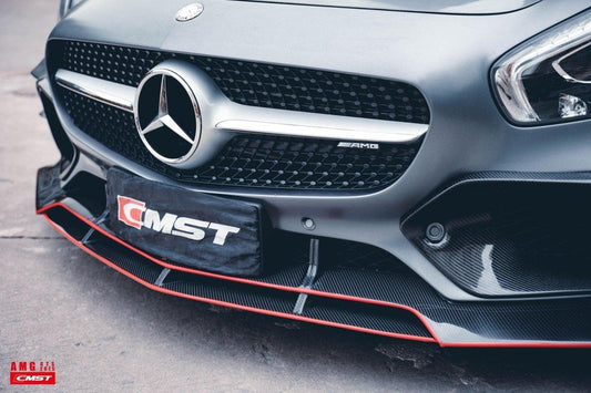 Mercedes Benz AMG GT GTS C190 2016-2017 with Aftermarket Parts - Vacuumed Carbon & FRP Front Lip Splitter from CMST Tuning