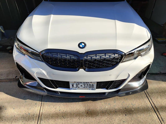 BMW 3 Series 330i M340i G20 G21 Pre-LCI 2020-2022
(fitment for 330i requires M-Sport package bumper) with Aftermarket Parts - Vacuumed Carbon & FRP Front Lip from CMST Tuning