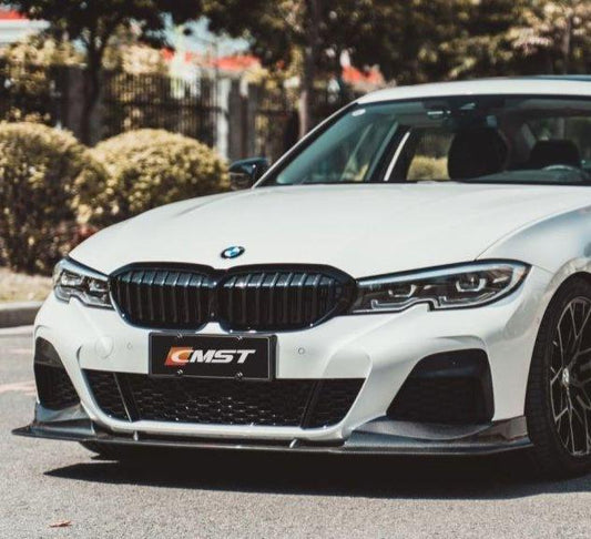 BMW 3 Series 330i M340i G20 G21 Pre-LCI 2020-2022
(fitment for 330i requires M-Sport package bumper) with Aftermarket Parts - Vacuumed Carbon & FRP Front Lip from CMST Tuning