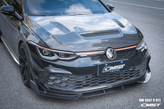 Volkswagen Golf GTI MK8 2022-ON with Aftermarket Parts - Pre-preg Carbon Fiber / FRP Front Lip Splitter from CMST Tuning