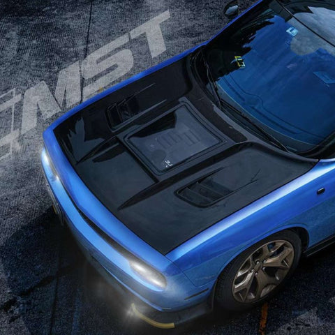 CMST Tuning Carbon Fiber Glass Clearview Hood Bonnet for Dodge Challenger 2008-ON - Performance SpeedShop