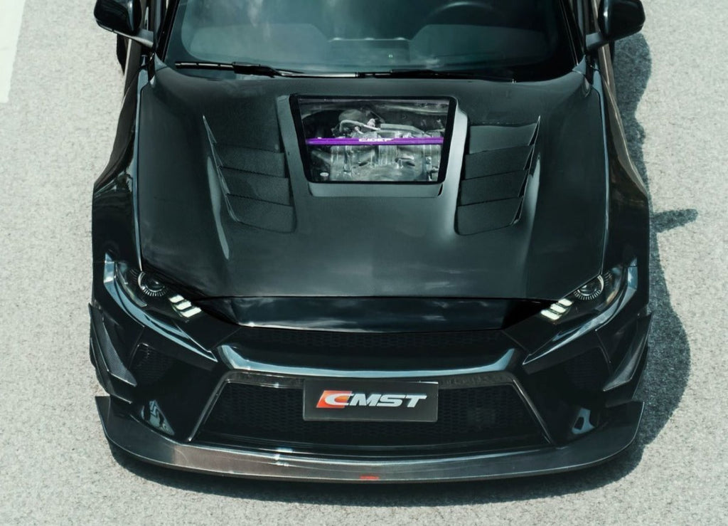 CMST Tuning Carbon Fiber Glass Transparent Hood for Ford Mustang S550.2 2018-ON - Performance SpeedShop