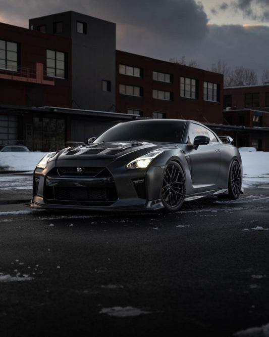 Nissan GTR Nismo T-Spec Premium Pure 2017-2024
(for installation on 2008-2016 vehicles, 2017-2024 front bumper is recommended) with Aftermarket Parts - V2 Tempered Clearview Glass Style Hood Bonnet Carbon Fiber / FRP Hood Bonnet from CMST Tuning
