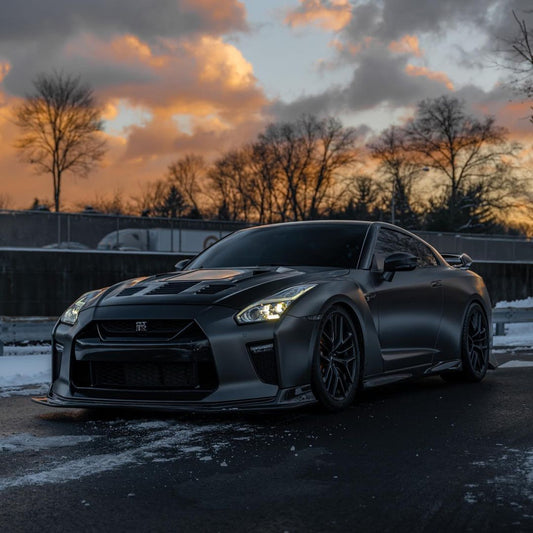 Nissan GTR Nismo T-Spec Premium Pure 2017-2024
(for installation on 2008-2016 vehicles, 2017-2024 front bumper is recommended) with Aftermarket Parts - V2 Tempered Clearview Glass Style Hood Bonnet Carbon Fiber / FRP Hood Bonnet from CMST Tuning
