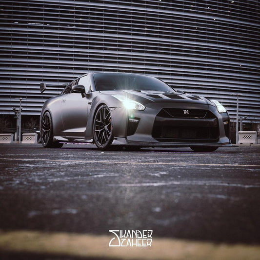 Nissan GTR Nismo T-Spec Premium Pure 2017-2024
(for installation on 2008-2016 vehicles, 2017-2024 front bumper is recommended) with Aftermarket Parts - V2 Tempered Clearview Glass Style Hood Bonnet Carbon Fiber / FRP Hood Bonnet from CMST Tuning
