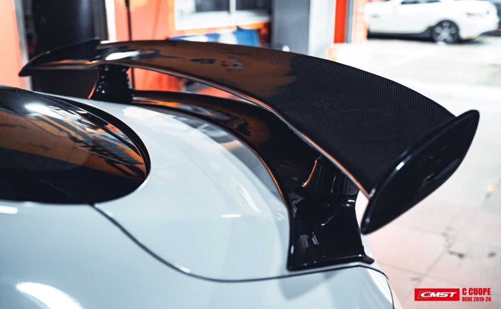CMST Tuning Carbon Fiber GTR Style Rear Spoiler wing for Mercedes-Benz C Coupe W205 C300 C43 C63 C63S AMG 2015-ON - Performance SpeedShop