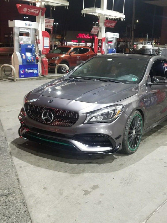 Mercedes Benz CLA45 AMG CLA250 C117 2014-2019 with Aftermarket Parts - Vented Style Hood Bonnet Carbon Fiber from CMST Tuning