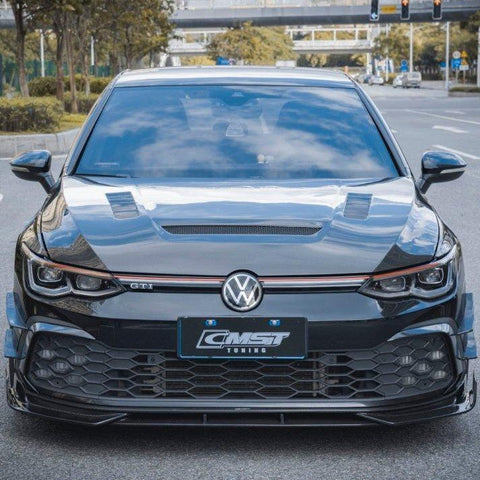 Volkswagen Golf R GTI Base MK8 2022-ON with Aftermarket Parts - V1 Vented Style Carbon Fiber/FRP Hood Bonnet from CMST Tuning