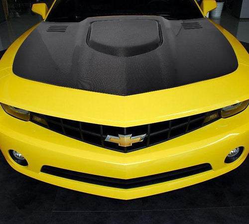 Chevrolet Camaro 5th Gen Z/28 2SS 1SS 2LT 2LS 1LT 1LS 2010-2014 & Camaro 5th Gen ZL1 2012-2015 with Aftermarket Parts - V2 Vented Style Hood Bonnet Carbon Fiber / FRP from  CMST Tuning
