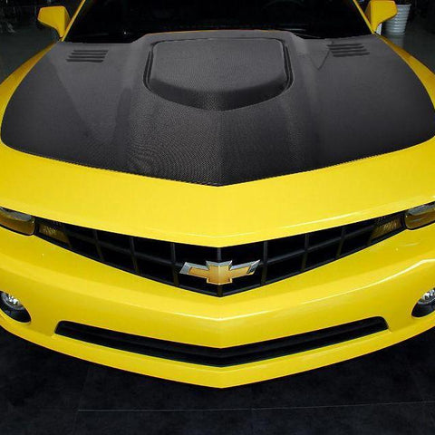 Chevrolet Camaro 5th Gen Z/28 2SS 1SS 2LT 2LS 1LT 1LS 2010-2014 & Camaro 5th Gen ZL1 2012-2015 with Aftermarket Parts - V2 Vented Style Hood Bonnet Carbon Fiber / FRP from  CMST Tuning
