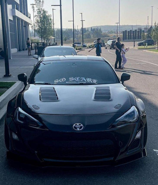 Toyota GT86 86 TRD GT SE Base 2017-2020 & Scion FR-S FRS 2013-2016 & Subaru BRZ TS Limited Premium 2013-2020 with Aftermarket Parts - V2 Vented Style Hood Bonnet Carbon Fiber/FRP from CMST Tuning
