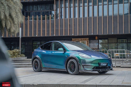 Tesla Model Y Performance AWD Long Range RWD Standard 2020-ON with Aftermarket Parts - V2 Style Hood Bonnet Carbon Fiber / FRP from CMST Tuning
