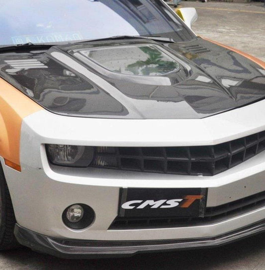 Chevrolet Camaro 5th Gen Z/28 2SS 1SS 2LT 2LS 1LT 1LS 2010-2014 & Camaro 5th Gen ZL1 2012-2015 with Aftermarket Parts - V1 Glass Clearview Style Hood Bonnet Carbon Fiber / FRP from CMST Tuning