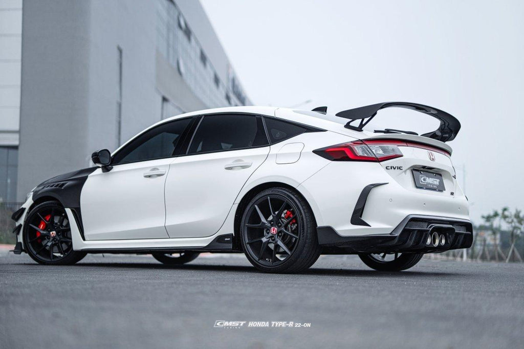 Honda Civic Type-R FL5 2023-ON with Aftermarket Parts - Carbon Fiber/FRP Rear Bumper Canards from CMST Tuning