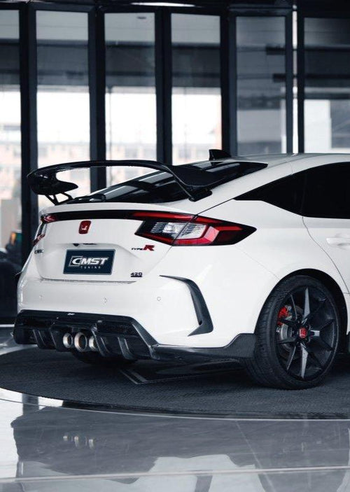 Honda Civic Type-R FL5 2023-ON with Aftermarket Parts - Carbon Fiber/FRP Rear Bumper Canards from CMST Tuning