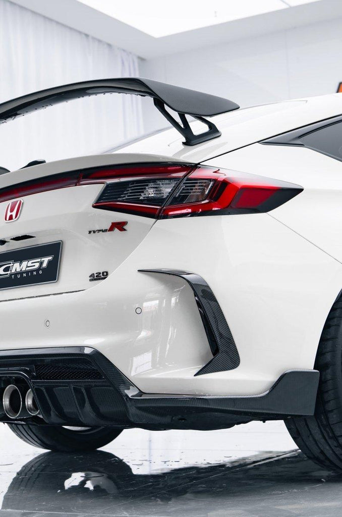 Honda Civic Type-R FL5 2023-ON with Aftermarket Parts - Carbon Fiber/FRP Rear Bumper Canards from CMST Tuning