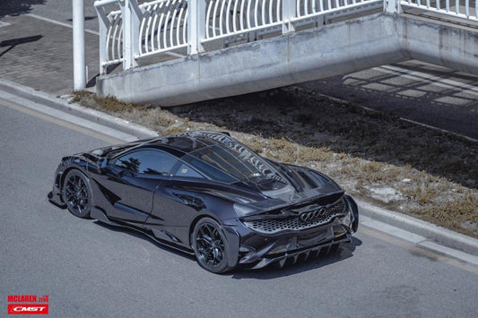 McLaren 720s 2018-2023 with Aftermarket Parts - 765lt Conversion Style Rear Bumper Vents Pre-preg Carbon Fiber / FRP from CMST Tuning