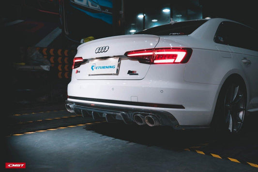 Audi S4 A4 S-line (with s-line bumper,does not fit base model) B9 2017 2048 2019 with Aftermarket Parts - Rear Diffuser Carbon Fiber from CMST Tuning