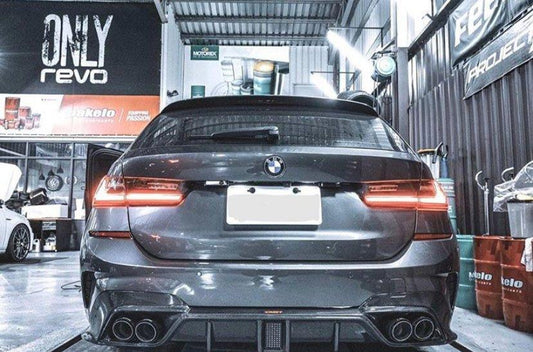 BMW 3 Series 330i M340i G20 G21 Pre-LCI 2020 2021 2022 (fitment for 330i requires M-Sport package bumper) with Aftermarket Parts - Rear Diffuser Carbon Fiber / FRP from CMST Tuning