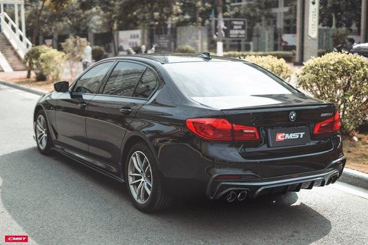 BMW 5 series M550 540 530 (with M-package bumper, does not fit base model) G30 Pre-LCI 2017-2020 with Aftermarket Parts - Carbon Fiber & FRP Rear Diffuser from CMST Tuning