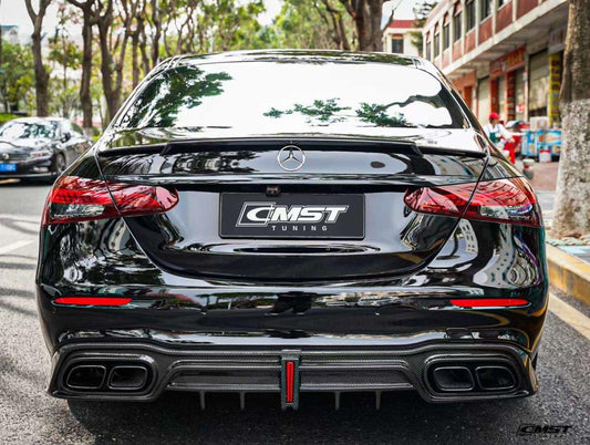 Mercedes Benz E-Class E63S E63 E53 E43 AMG E550 E450 E400 E350 E300 W213 2017-2023 with Aftermarket Parts - Carbon Fiber FRP Rear Diffuser from CMST Tuning