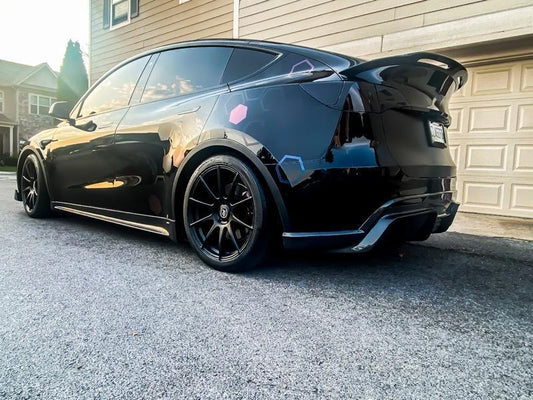 Tesla Model Y Performance AWD Long Range RWD Standard 2020-ON with Aftermarket Parts - V1 Style Rear Diffuser Carbon Fiber / FRP from CMST Tuning