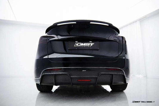 Tesla Model Y Performance AWD Long Range RWD Standard 2020-ON with Aftermarket Parts - V1 Style Rear Diffuser Carbon Fiber / FRP from CMST Tuning