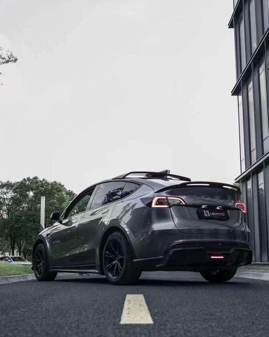 Tesla Model Y Performance AWD Long Range RWD Standard 2020-ON with Aftermarket Parts - V1 Style Rear Diffuser Carbon Fiber / FRP from CMST Tuning