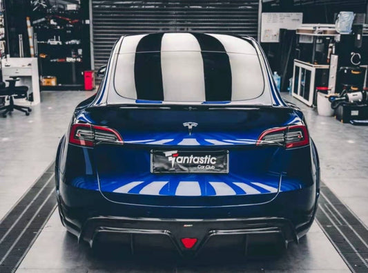 Tesla Model Y Performance AWD Long Range RWD Standard 2020-ON with Aftermarket Parts - V2 Style Rear Diffuser Carbon Fiber / FRP from CMST Tuning