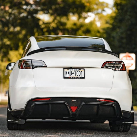 Tesla Model Y Performance AWD Long Range RWD Standard 2020-ON with Aftermarket Parts - V2 Style Rear Diffuser Carbon Fiber / FRP from CMST Tuning