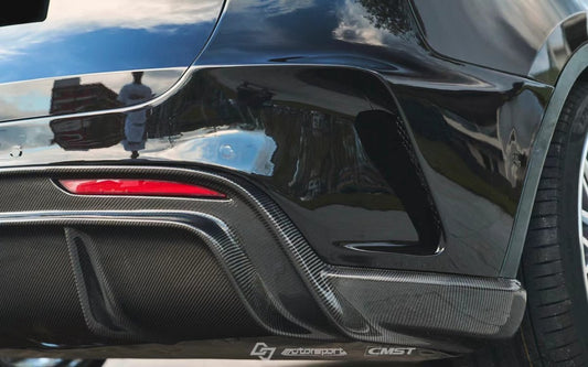 Tesla Model Y Performance AWD Long Range RWD Standard 2020-ON with Aftermarket Parts - V2 Style Rear Diffuser Carbon Fiber / FRP from CMST Tuning