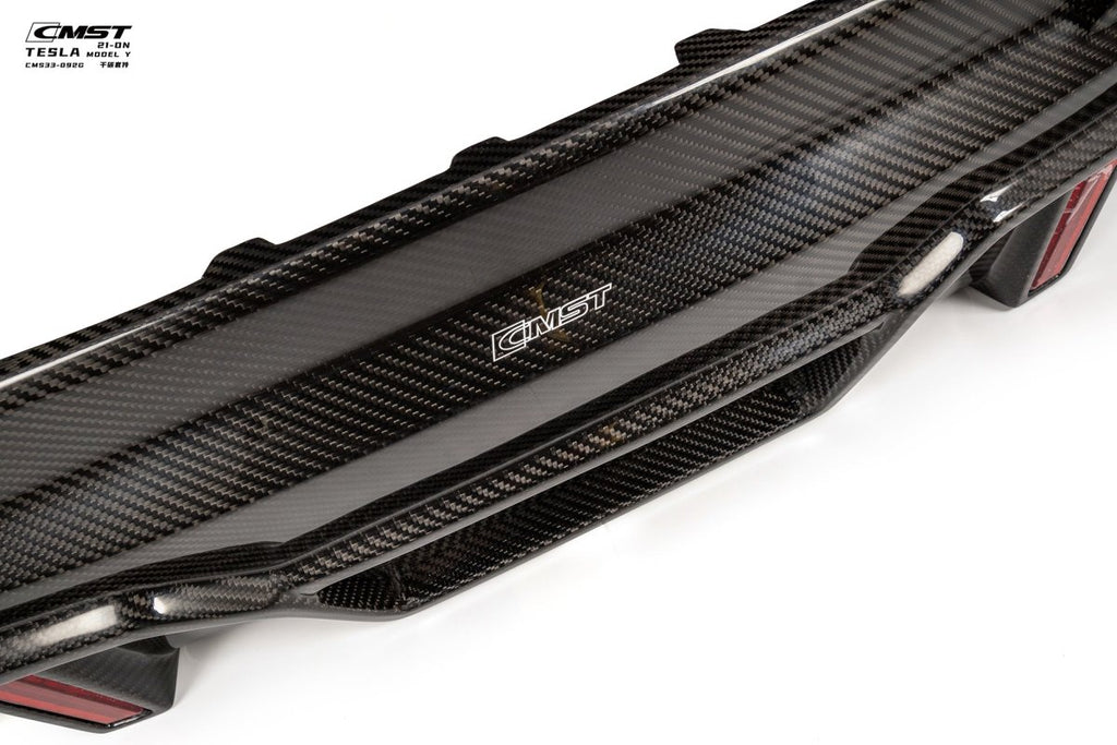 CMST Tuning Carbon Fiber Rear Diffuser Ver.4 with tow hook access for Tesla Model Y - Performance SpeedShop