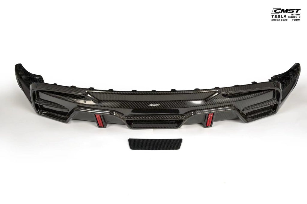 CMST Tuning Carbon Fiber Rear Diffuser Ver.4 with tow hook access for Tesla Model Y - Performance SpeedShop