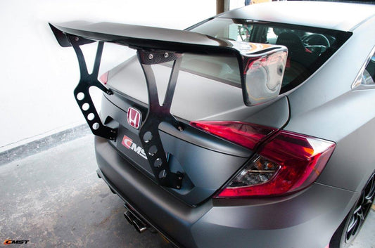 Honda Civic 10th Gen FC1 FC2  FC5 FC6 2016-2021 & FC3 FC4 2017-2021 with Aftermarket Parts - Extreme GT Style Rear Wing Carbon Fiber / FRP from CMST Tuning
