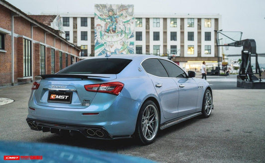 Maserati Ghibli 2014-ON with Aftermarket Parts - V2 Style Rear Duck Bill Tail Spoiler Carbon Fiber / FRP from CMST Tuning