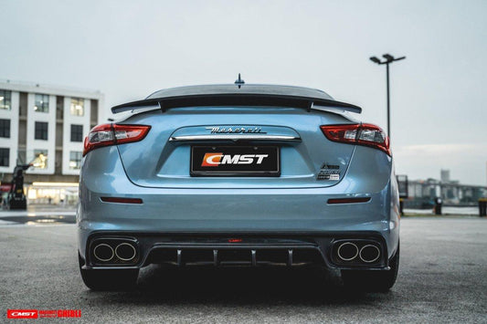 Maserati Ghibli 2014-ON with Aftermarket Parts - V2 Style Rear Duck Bill Tail Spoiler Carbon Fiber / FRP from CMST Tuning